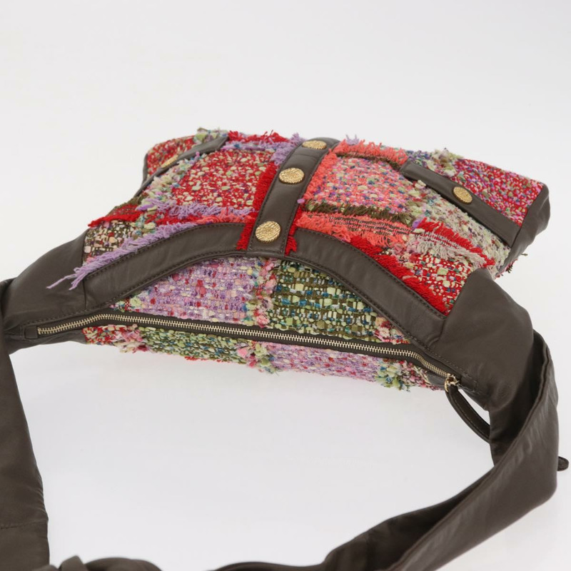 【日本直送】香奈兒 (CHANEL) 女孩款 Chanel 單肩包，斜紋軟呢多色金色 CC 標誌，正品編號 154036SAM-5