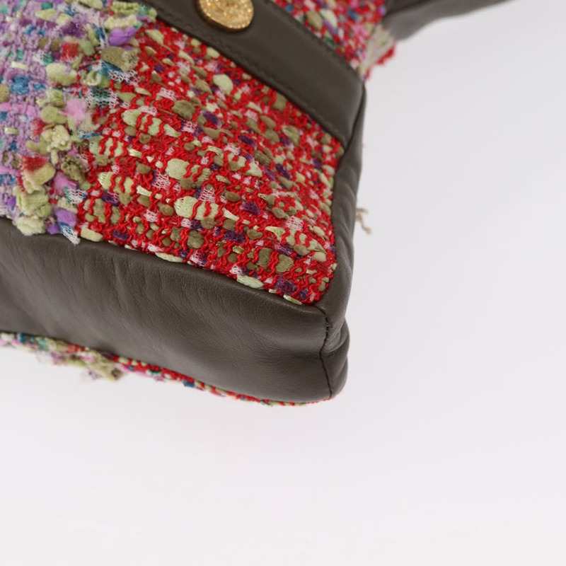 【日本直送】香奈兒 (CHANEL) 女孩款 Chanel 單肩包，斜紋軟呢多色金色 CC 標誌，正品編號 154036SAM-15