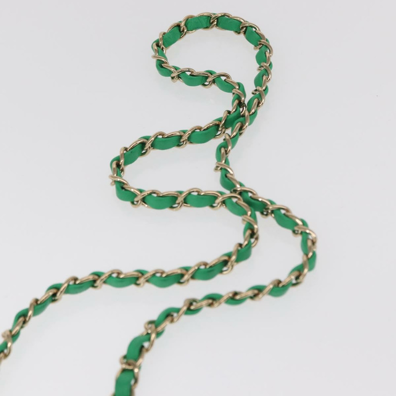 【日本直送】香奈兒 Matelasse 17 鏈條肩背包，羊皮材質，綠色，金色雙C標誌，貨號 142987SM-13