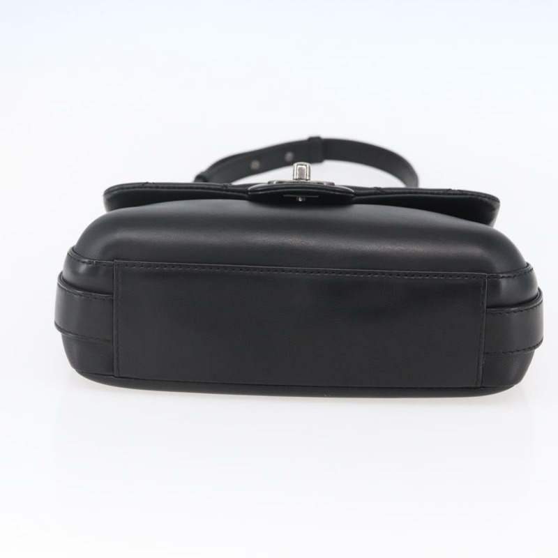 【日本直送】香奈兒 (CHANEL) 絎縫鏈條肩背包，羊皮材質，黑色雙C標誌，貨號 154057SAM-4