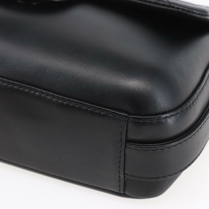 【日本直送】香奈兒 (CHANEL) 絎縫鏈條肩背包，羊皮材質，黑色雙C標誌，貨號 154057SAM-7