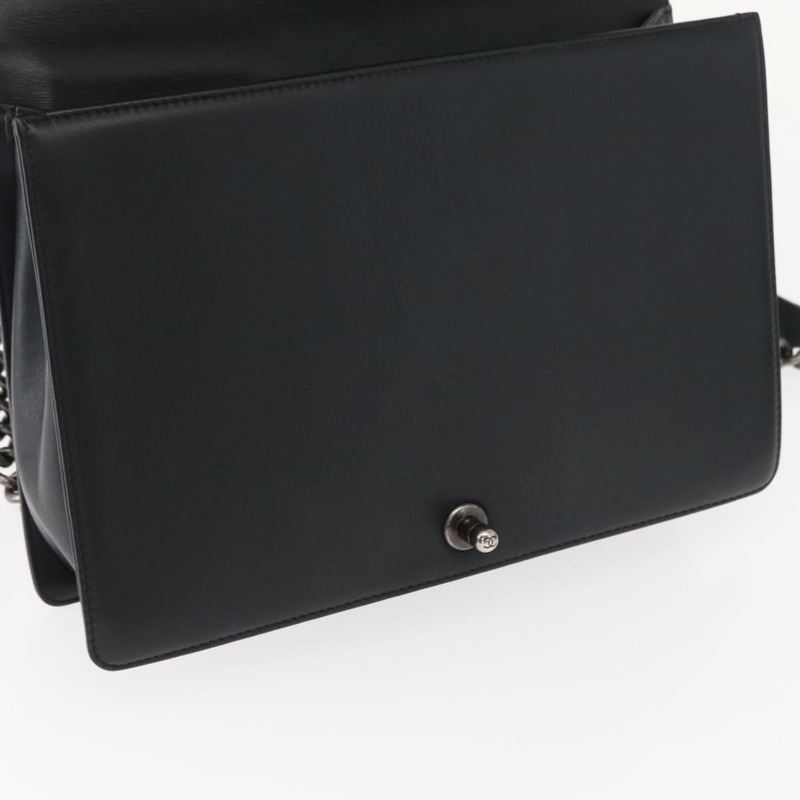 【日本直送】香奈兒 (CHANEL) Boy Chanel 鏈條肩背包，羊皮材質，黑色，CC 標誌，正品編號 154052SAM-19