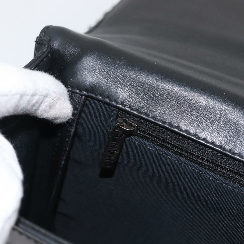 【日本直送】香奈兒 (CHANEL) Boy Chanel 鏈條肩背包，羊皮材質，黑色，CC 標誌，正品編號 154052SAM-24