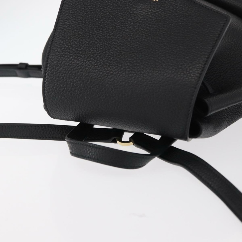 【日本直送】Salvatore Ferragamo Gancini 皮革雙肩包 黑色 金色 正品 154075SM-5