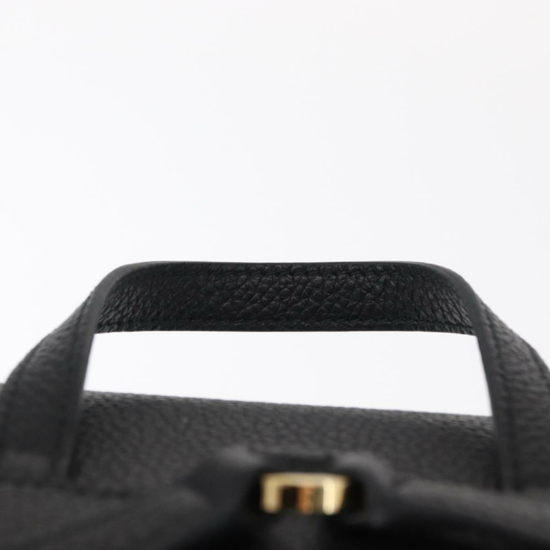 【日本直送】Salvatore Ferragamo Gancini 皮革雙肩包 黑色 金色 正品 154075SM-13