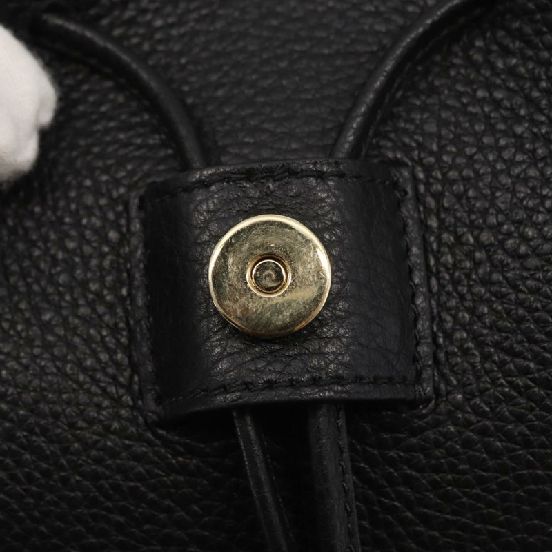 【日本直送】Salvatore Ferragamo Gancini 皮革雙肩包 黑色 金色 正品 154075SM-25