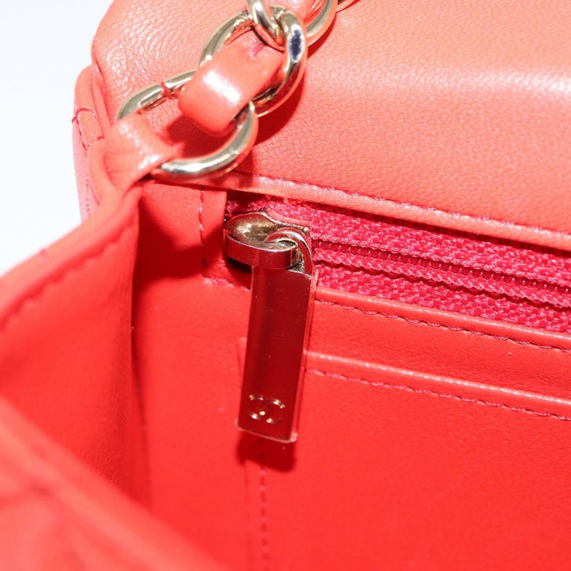 【日本直送】香奈兒 Matelasse 20 鏈條肩背包，羊皮材質，橙色金色雙C標誌，正品編號 142986SAM-26