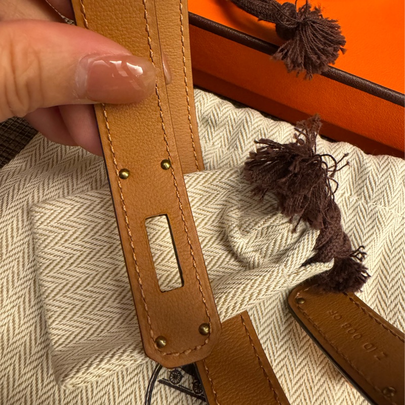 Hermes kelly扣 金棕金扣 stamp Z腰帶 腰圍可調-7
