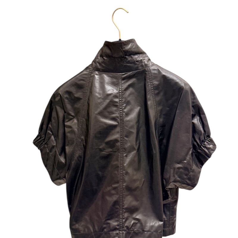 🍒PRADA Vintage黑色短袖拉鍊皮外套size:44/2F251204-1-5