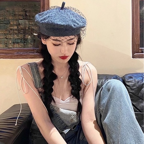 Dior牛仔網紗貝雷帽56碼 99新