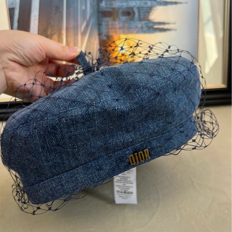 Dior牛仔網紗貝雷帽56碼 99新-4