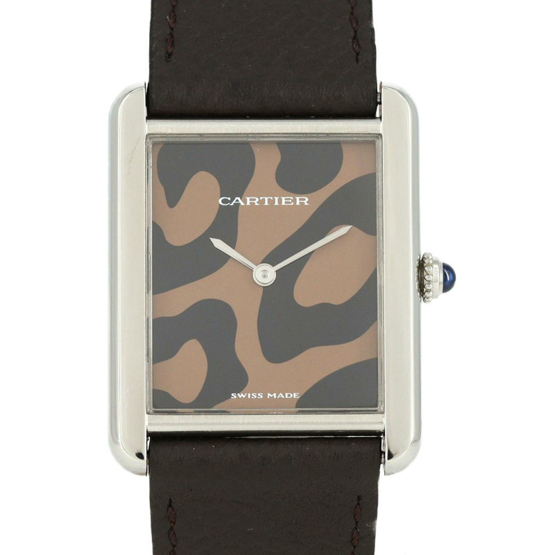 卡地亞 Tank Solo LM 獵豹錶盤 W5200016 精鋼石英腕錶-0