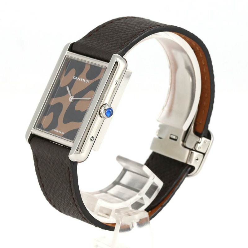 卡地亞 Tank Solo LM 獵豹錶盤 W5200016 精鋼石英腕錶-1