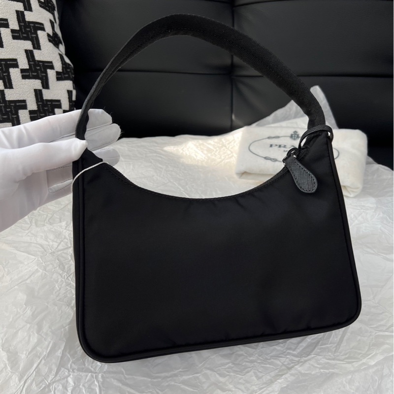 Prada hobo黑銀2000 芯片款17x6x22 99新配件塵袋-6