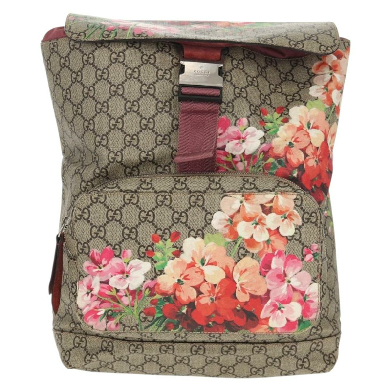 【日本直送】GUCCI GG Blooms 雙肩包 PVC 米色 銀色 405019 正品 152607A-12