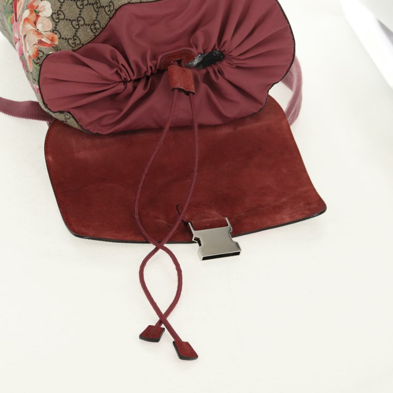 【日本直送】GUCCI GG Blooms 雙肩包 PVC 米色 銀色 405019 正品 152607A-23