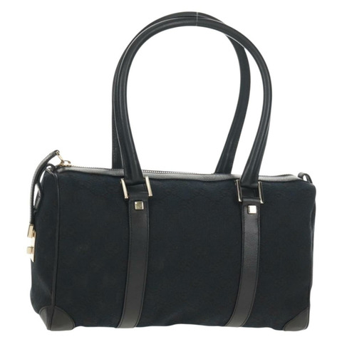 GUCCI GG帆布手提包 黑色 金色 000 0851 正品 am9595V