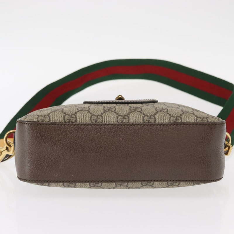 【日本直送】GUCCI GG Supreme Web Sherry Line Messenger Bag Neo Vintage PVC Beige Auth gh1236-4