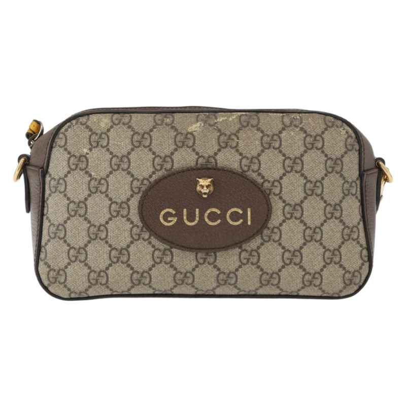 【日本直送】GUCCI GG Supreme Web Sherry Line Messenger Bag Neo Vintage PVC Beige Auth gh1236-12