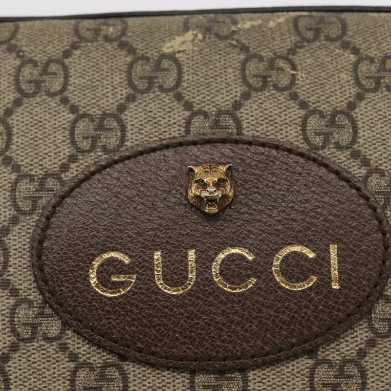 【日本直送】GUCCI GG Supreme Web Sherry Line Messenger Bag Neo Vintage PVC Beige Auth gh1236-17