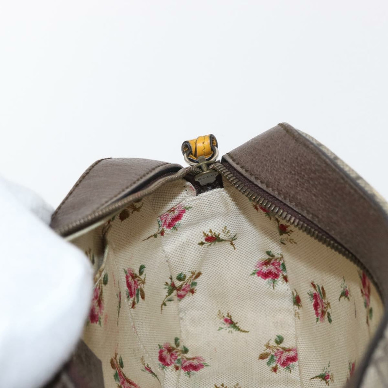 【日本直送】GUCCI GG Supreme Web Sherry Line Messenger Bag Neo Vintage PVC Beige Auth gh1236-19