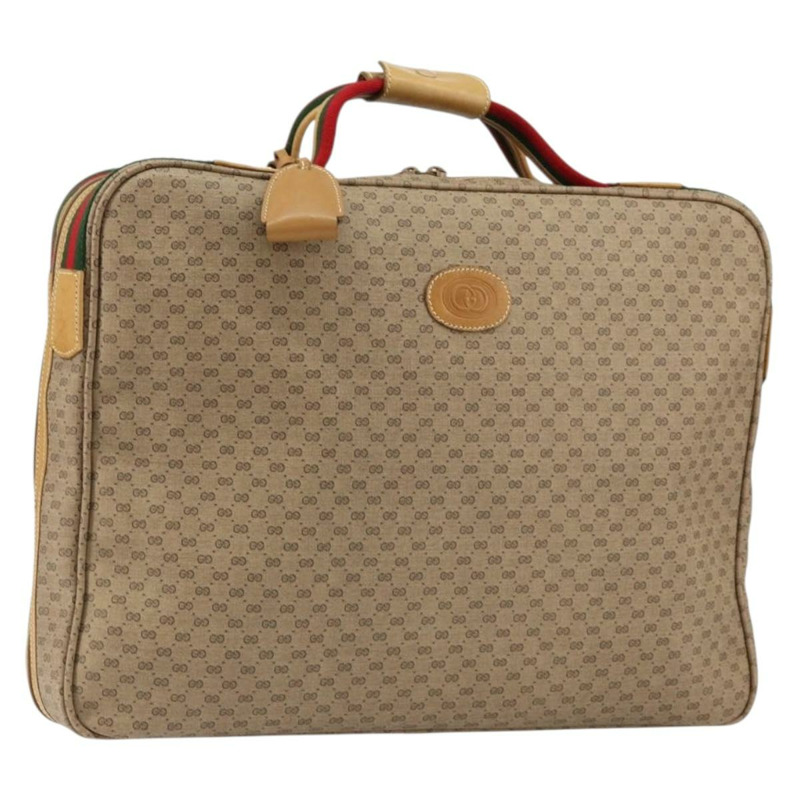 【日本直送】GUCCI Micro GG Supreme Web Sherry Line Bag PVC Beige 012 4864 39 Auth 152930-0