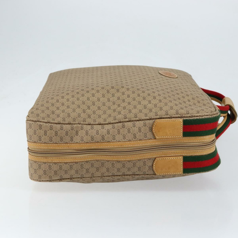 【日本直送】GUCCI Micro GG Supreme Web Sherry Line Bag PVC Beige 012 4864 39 Auth 152930-2