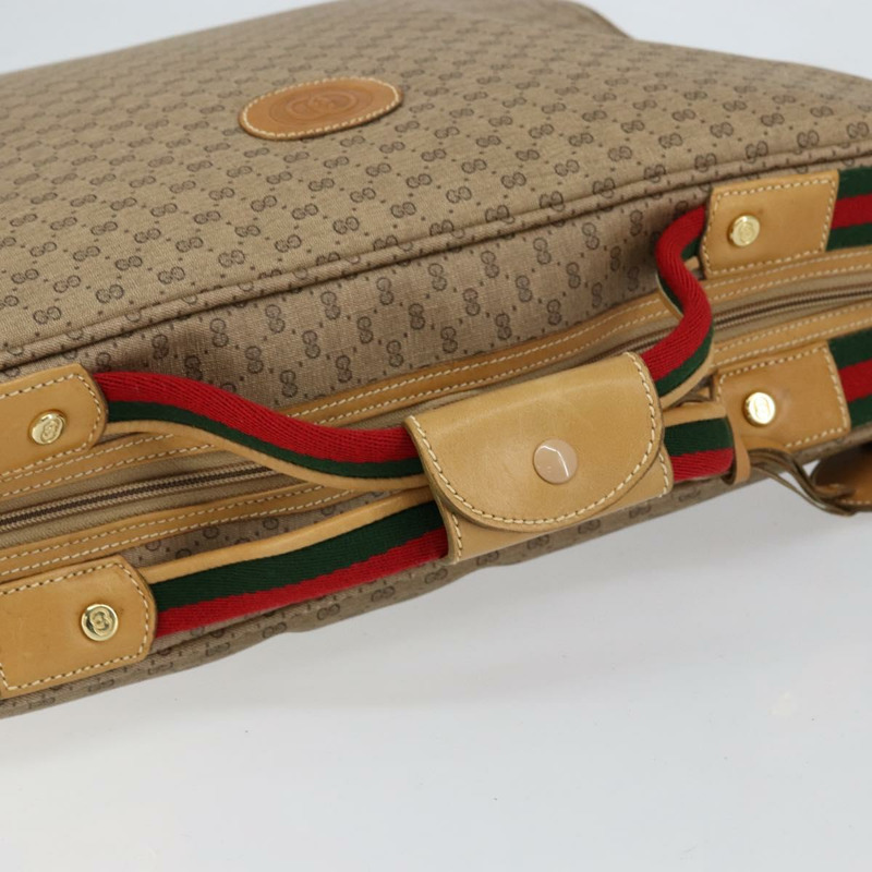 【日本直送】GUCCI Micro GG Supreme Web Sherry Line Bag PVC Beige 012 4864 39 Auth 152930-6