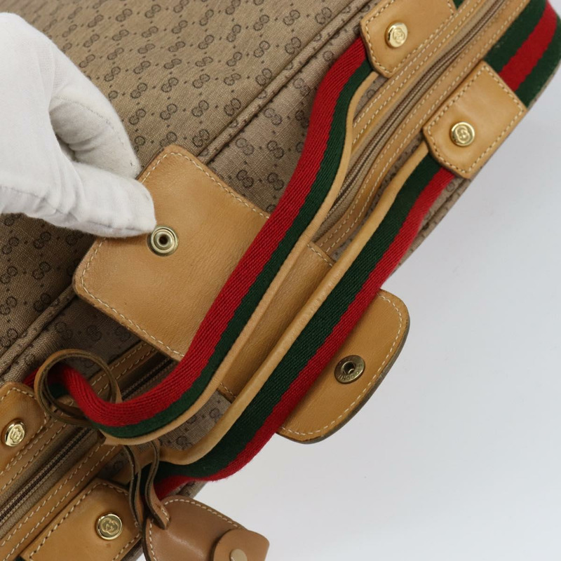 【日本直送】GUCCI Micro GG Supreme Web Sherry Line Bag PVC Beige 012 4864 39 Auth 152930-9