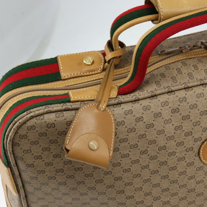 【日本直送】GUCCI Micro GG Supreme Web Sherry Line Bag PVC Beige 012 4864 39 Auth 152930-19