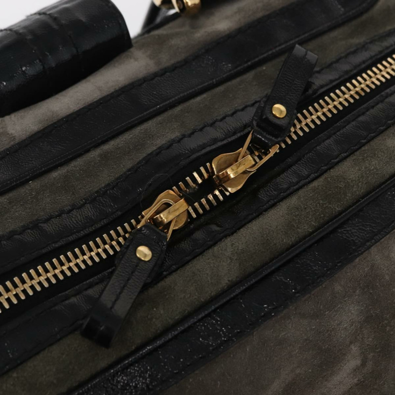 【日本直送】GUCCI Histeria 手提包 麂皮 黑色 金色 186235 正品 153859-9