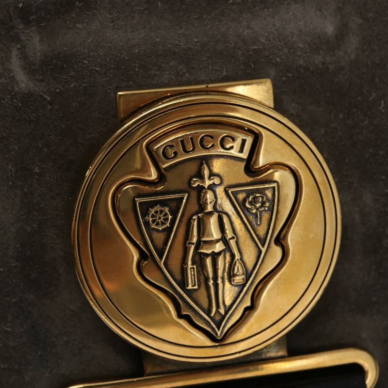 【日本直送】GUCCI Histeria 手提包 麂皮 黑色 金色 186235 正品 153859-17