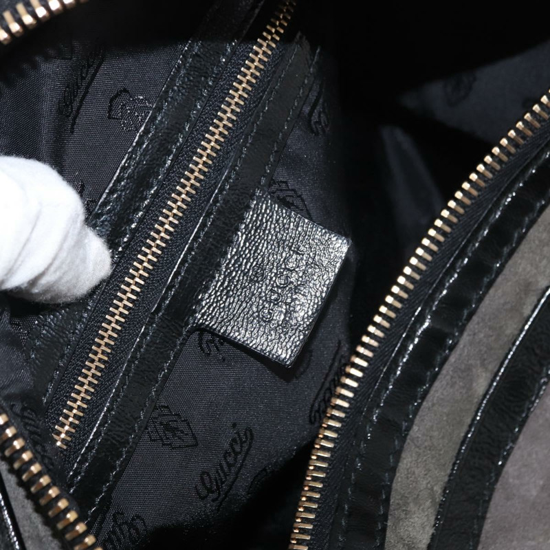 【日本直送】GUCCI Histeria 手提包 麂皮 黑色 金色 186235 正品 153859-18
