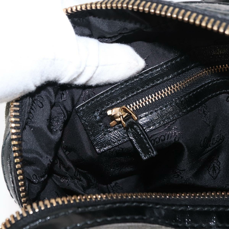 【日本直送】GUCCI Histeria 手提包 麂皮 黑色 金色 186235 正品 153859-21