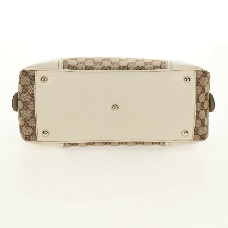 【日本直送】GUCCI Pretty GG帆布織帶雪莉系列手提包 米色/金色 161720 正品 yk19624V-4