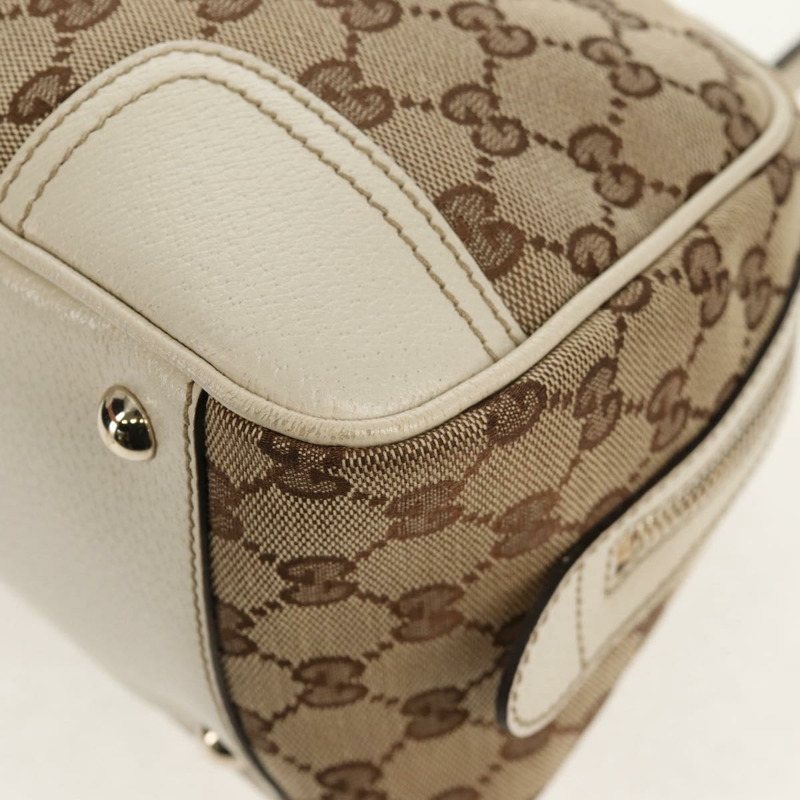 【日本直送】GUCCI Pretty GG帆布織帶雪莉系列手提包 米色/金色 161720 正品 yk19624V-15