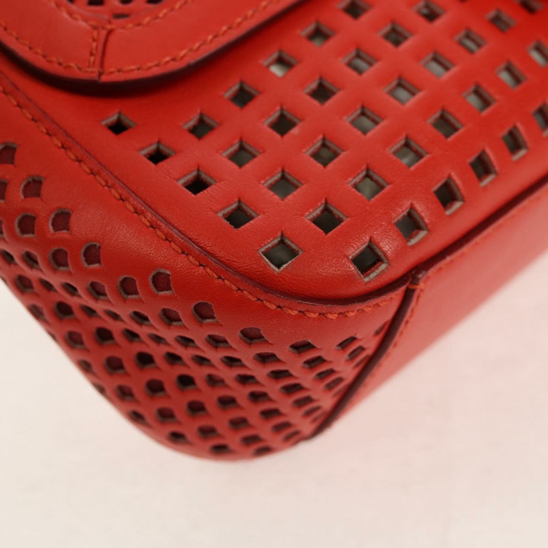 【日本直送】Salvatore Ferragamo 鏈條單肩包 皮革 紅色 金色 正品 148629V-14