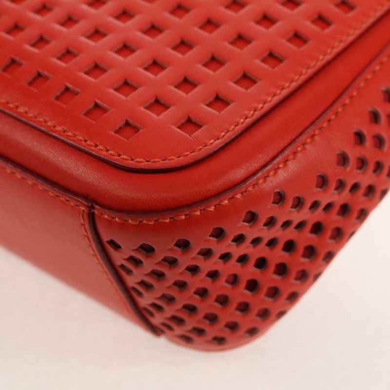 【日本直送】Salvatore Ferragamo 鏈條單肩包 皮革 紅色 金色 正品 148629V-17