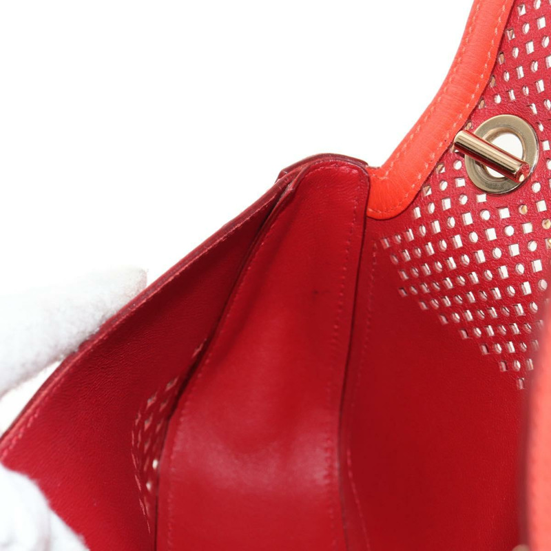 【日本直送】Salvatore Ferragamo 鏈條單肩包 皮革 紅色 金色 正品 148629V-21