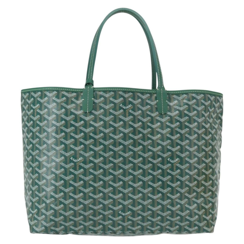 【日本直送】GOYARD 人字紋 Saint Louis PM 手提包 PVC 綠色 正品 151376SM-12