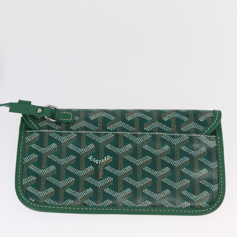 【日本直送】GOYARD 人字紋 Saint Louis PM 手提包 PVC 綠色 正品 151376SM-18