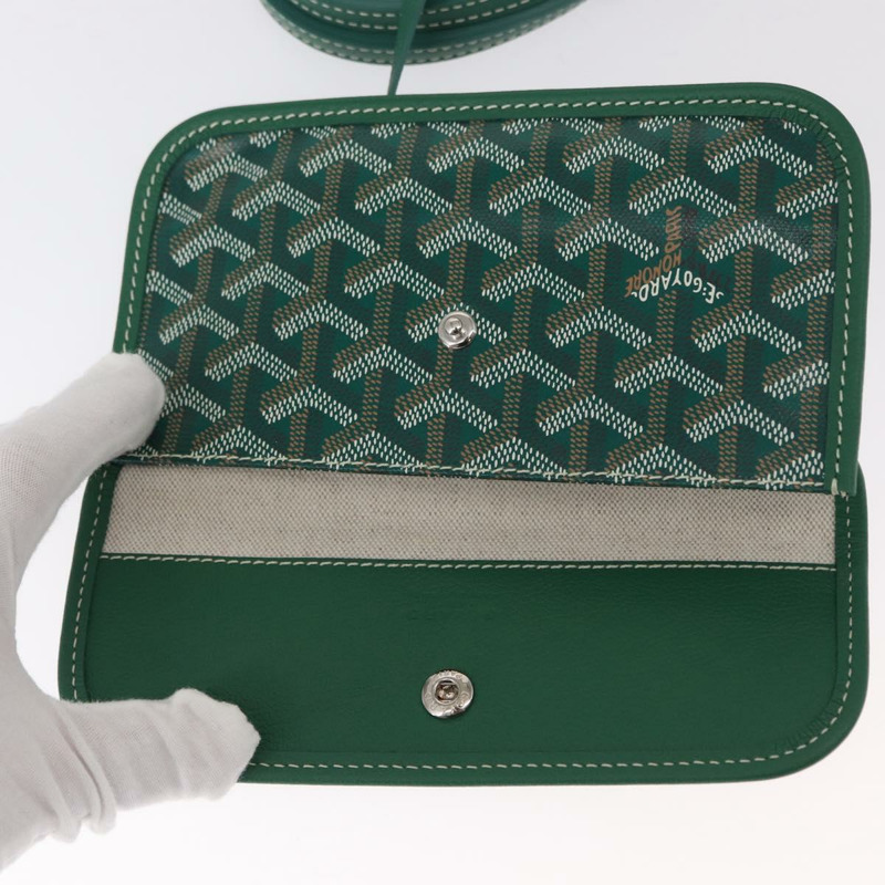 【日本直送】GOYARD 人字紋 Saint Louis PM 手提包 PVC 綠色 正品 151376SM-24