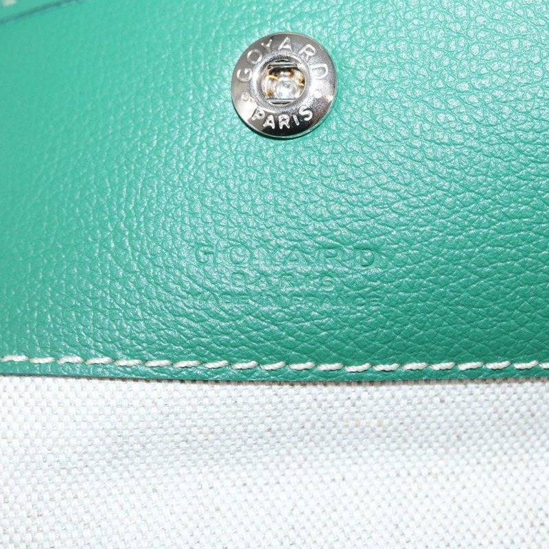 【日本直送】GOYARD 人字紋 Saint Louis PM 手提包 PVC 綠色 正品 151376SM-25