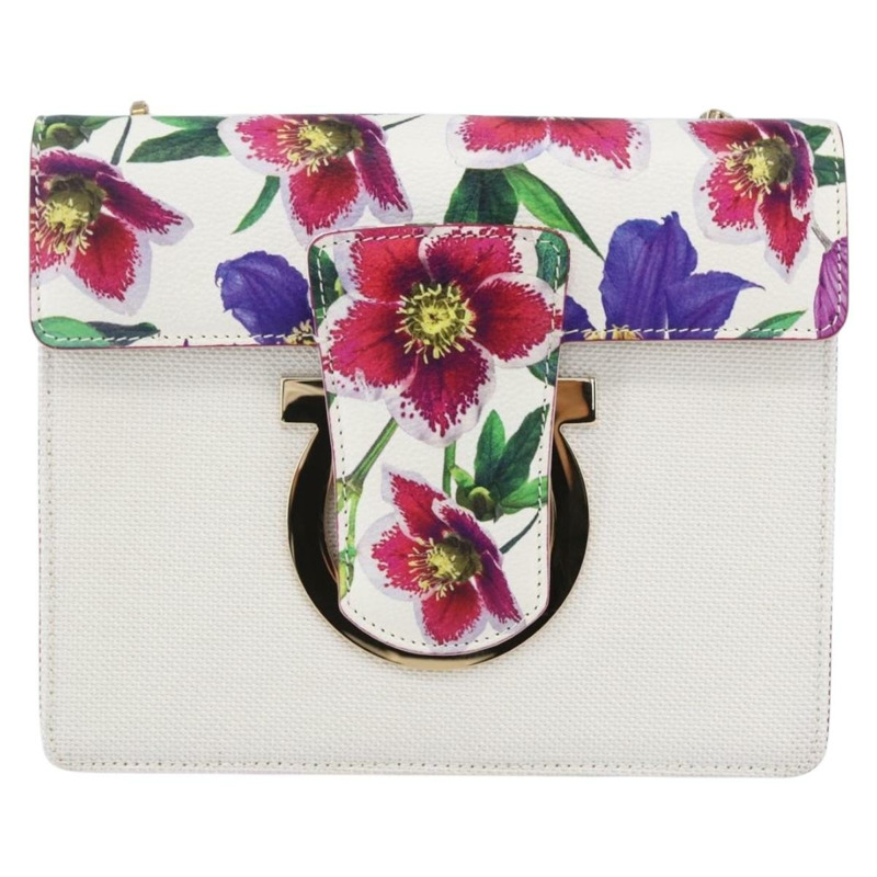 【日本直送】Salvatore Ferragamo Chain Gancini 帆布多色金色包包，正品編號 154076SAM-12