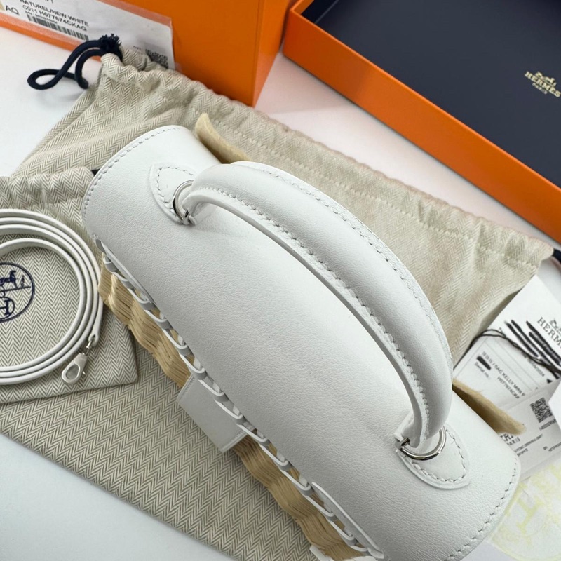 HERMÈS Kelly 20 Wicker Swift Picnic Mini Handbag-8