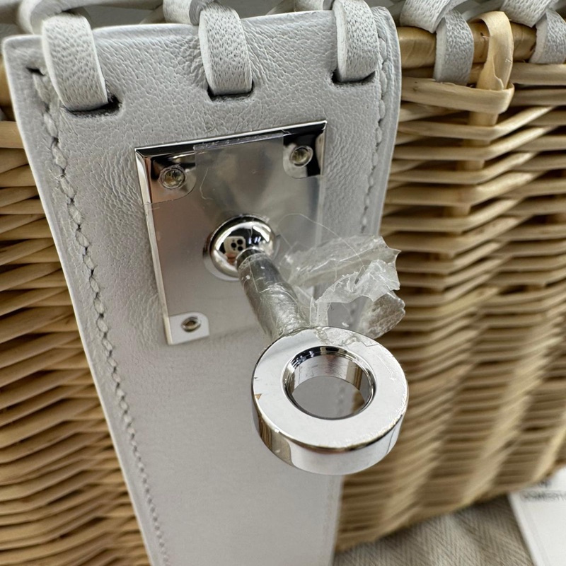 HERMÈS Kelly 20 Wicker Swift Picnic Mini Handbag-10