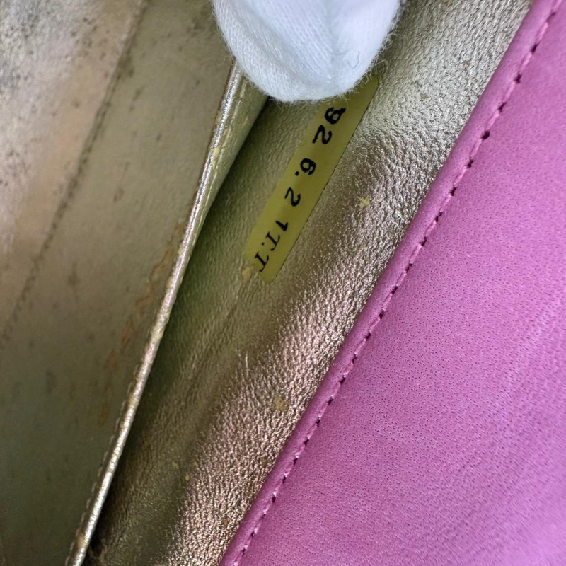 Chanel Vintage Quilted Canvas Rhinestone Pink Flap Bag-7