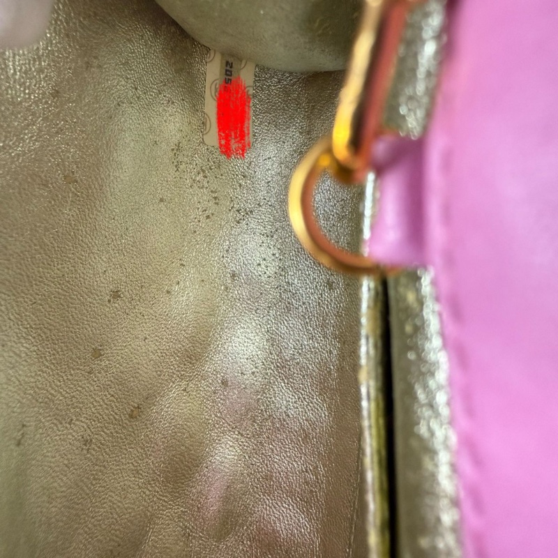 Chanel Vintage Quilted Canvas Rhinestone Pink Flap Bag-8