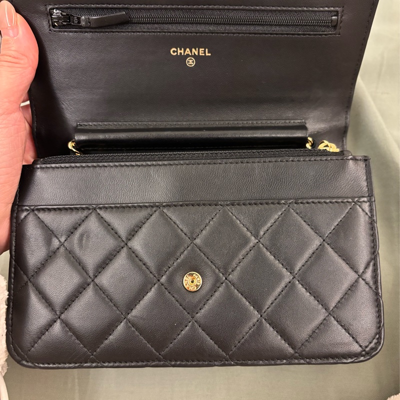 Chanel woc 羊皮金鍊-11