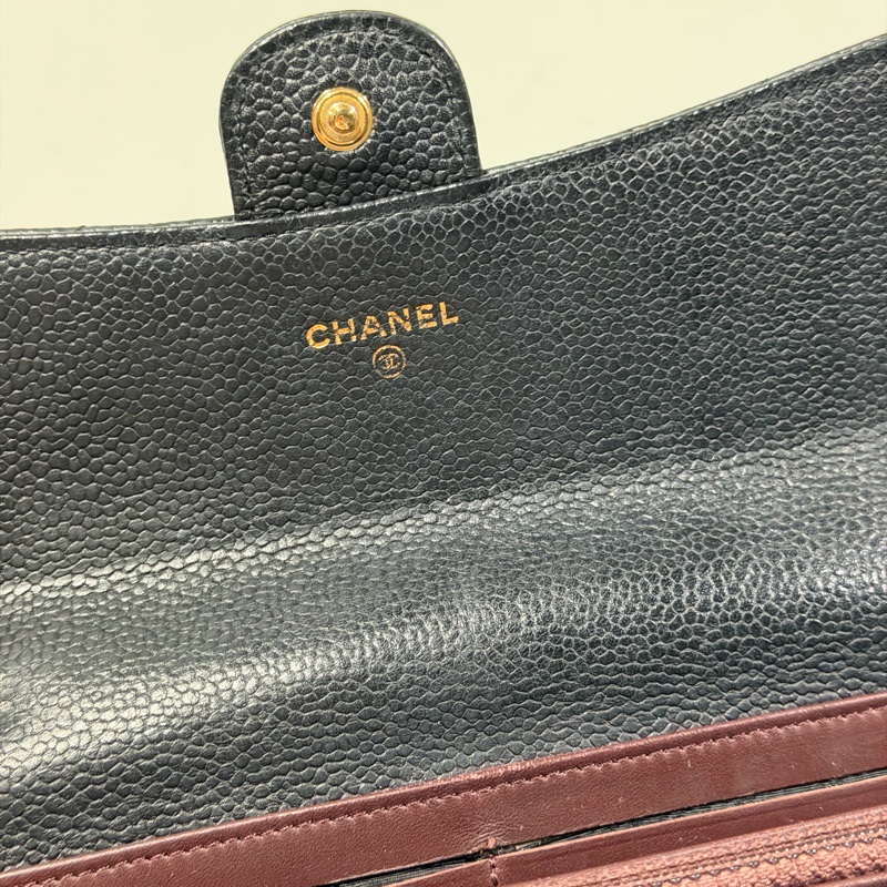 全網最低🏅 Chanel · 經典荔枝牛皮金釦翻蓋長夾 （ 2026.1月專櫃維修證明）-5